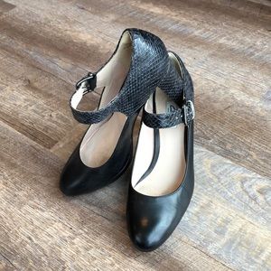 Clarks buckle strap heels